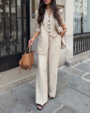 Load image into Gallery viewer, Casual Stripe Vest And Blazer Three-Piece Set