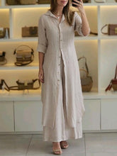 Load image into Gallery viewer, Women Summer Casual Linen Long Two-piece Set Pant Suits