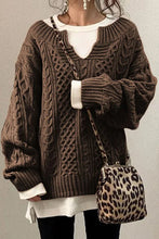 Load image into Gallery viewer, Casual Knit V Neck Linen Pattern Sweater