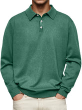 Load image into Gallery viewer, Men's Casual and Comfortable Solid Color Lapel Long Sleeve POLO Shirt