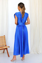 Load image into Gallery viewer, Hello Gorgeous Satin Pleated Midi Dress