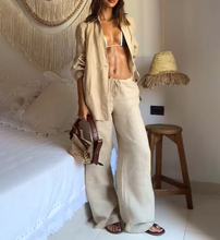 Load image into Gallery viewer, Chill Linen Kimono Two Pieces Set