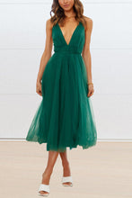 Load image into Gallery viewer, Feeling Romantic V Neck Tulle Midi Dress