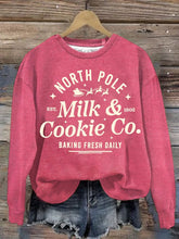 Load image into Gallery viewer, Women's Christmas Milk &amp; Cookie Co. Printed Casual Long-Sleeved Sweatshirt