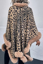 Load image into Gallery viewer, Leopard Print Fashionable Raw Edge Shawl Cape Cardigan