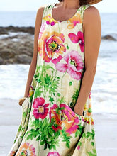 Load image into Gallery viewer, Women's Floral Art Print Pocket Casual Resort Comfort Maxi Dress