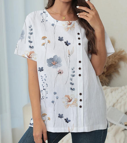 Women's Flora  Casual Round Neck Shirt