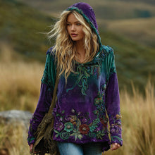 Load image into Gallery viewer, Women's Vintage Floral Art Cozy Hoodie