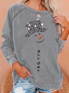 Women's Christmas Snowman Print Casual Sweatshirt