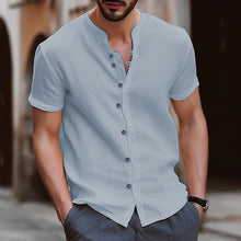 Load image into Gallery viewer, Men's Vintage Button Cotton Linen Short Sleeve Shirt