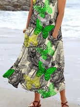 Load image into Gallery viewer, Women's Floral Butterfly Resort Tank Top with Pockets
