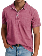 Load image into Gallery viewer, Men's Retro Lapel Button Casual Solid Color Short Sleeve POLO Shirt