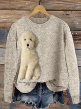 Load image into Gallery viewer, Fuzzy Golden Doodle Dog Felt Cozy Knit Sweater