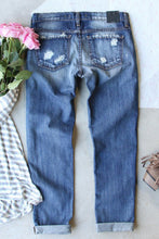 Load image into Gallery viewer, Vintage Valentine's Day Floral Print Ripped Jeans