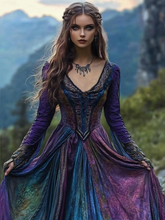 Load image into Gallery viewer, Vintage Viking Violet Gradient Celtic Pattern Comfy Tank Dress