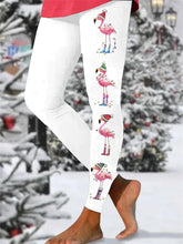 Load image into Gallery viewer, Women's Christmas Flamingo Print Skinny High Stretch Leggings