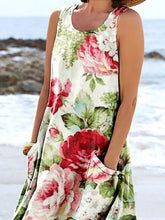 Load image into Gallery viewer, Women's Floral Art Print Pocket Casual Resort Comfort Maxi Dress
