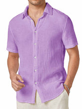 Load image into Gallery viewer, Men's Hawaiian Pleated Fabric Short Sleeve Shirt