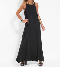 Load image into Gallery viewer, Elegant Solid Color Cotton Linen Sleeveless Long Dress