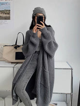 Load image into Gallery viewer, Women&#39;s Slouchy Loose Mid-Length Cardigan Sweater Overcoat