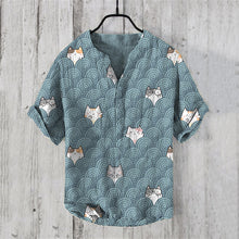 Load image into Gallery viewer, Men's Cat Waves Print Casual Shirt