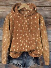 Load image into Gallery viewer, Soft Deer Hide Pattern Vintage Cozy Knit Hoodie