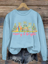 Load image into Gallery viewer, Women's Christmas Tree Printed Crew Neck Sweatshirt