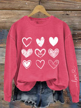 Load image into Gallery viewer, Women's Love Heart Valentine's Day Casual Sweatshirt