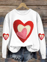 Load image into Gallery viewer, Women'S Heart Print Long Sleeve Sweatshirt