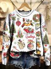 Load image into Gallery viewer, Women's Christmas Retro Old Fashion Vintage Scenes Print Casual Hoodie Sweatshirt