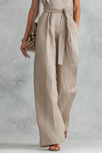 Load image into Gallery viewer, V-Neck Lace-Up Jumpsuit