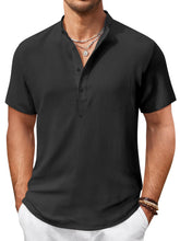 Load image into Gallery viewer, Men's Hawaiian Stand Collar Button Pocket Short Sleeve Shirt