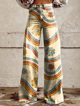 Load image into Gallery viewer, Women&#39;s Vintage Daisy Print Wide Leg Pants