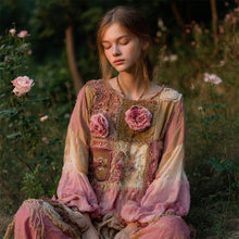 Load image into Gallery viewer, Vintage Boho Floral Art Women's Linen Loose Shirt