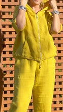 Load image into Gallery viewer, Casual Hooded Zipper Cotton and Linen Two-piece Suit
