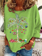 Load image into Gallery viewer, Women's Christmas Palm Tree Print Casual Sweatshirt