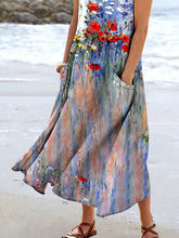 Load image into Gallery viewer, Women's Oil Painting Floral Pattern Tank Top Dress