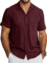Load image into Gallery viewer, Men's Hawaiian Solid Lapel Short Sleeve Shirt