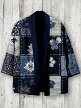 Load image into Gallery viewer, Vintage Japanese Art Patchwork Linen Kimono Cardigan