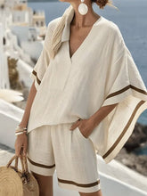 Load image into Gallery viewer, Women'S Casual V-Neck Holiday Style Striped Two-Piece Set