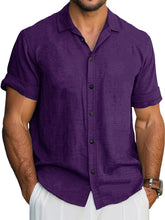 Load image into Gallery viewer, Men's Hawaiian Solid Lapel Short Sleeve Shirt