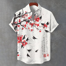 Load image into Gallery viewer, Men's Floral Bird Butterfly Art Print Short Sleeve Shirt