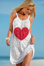 Load image into Gallery viewer, Valentine's Day Red Heart Print Sleeveless Dress