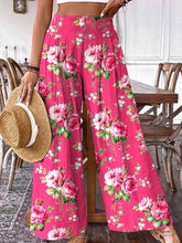 Load image into Gallery viewer, Women&#39;s Rose Floral Pattern Cotton and Linen Pants