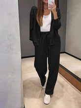 Load image into Gallery viewer, Women's Knitted Buttoned Jacket and Pants Two-piece Set