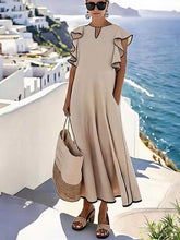 Load image into Gallery viewer, Women'S Holiday Loose Ruffled Cotton And Linen Dress