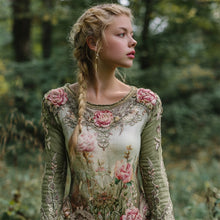 Load image into Gallery viewer, Vintage Floral Pattern Celtic Mythology Women's Long Sleeve Shirt