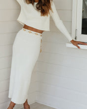Load image into Gallery viewer, Solid Color Crew Collar Back Silt Sweater Set
