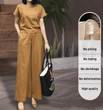 Load image into Gallery viewer, Elegant Solid Cotton Linen 2-piece Set