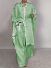 Load image into Gallery viewer, Women Casual Plain Shirt and Pants Two-pieces Set